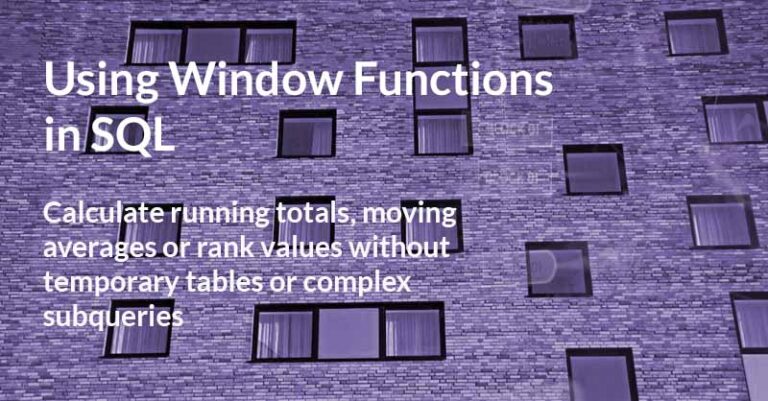 Using Window Functions in SQL | Kinetica - The Real-Time Database